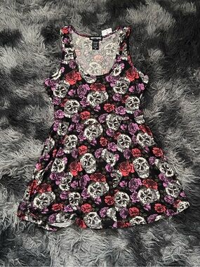 Hot Topic Floral and skull mini dress